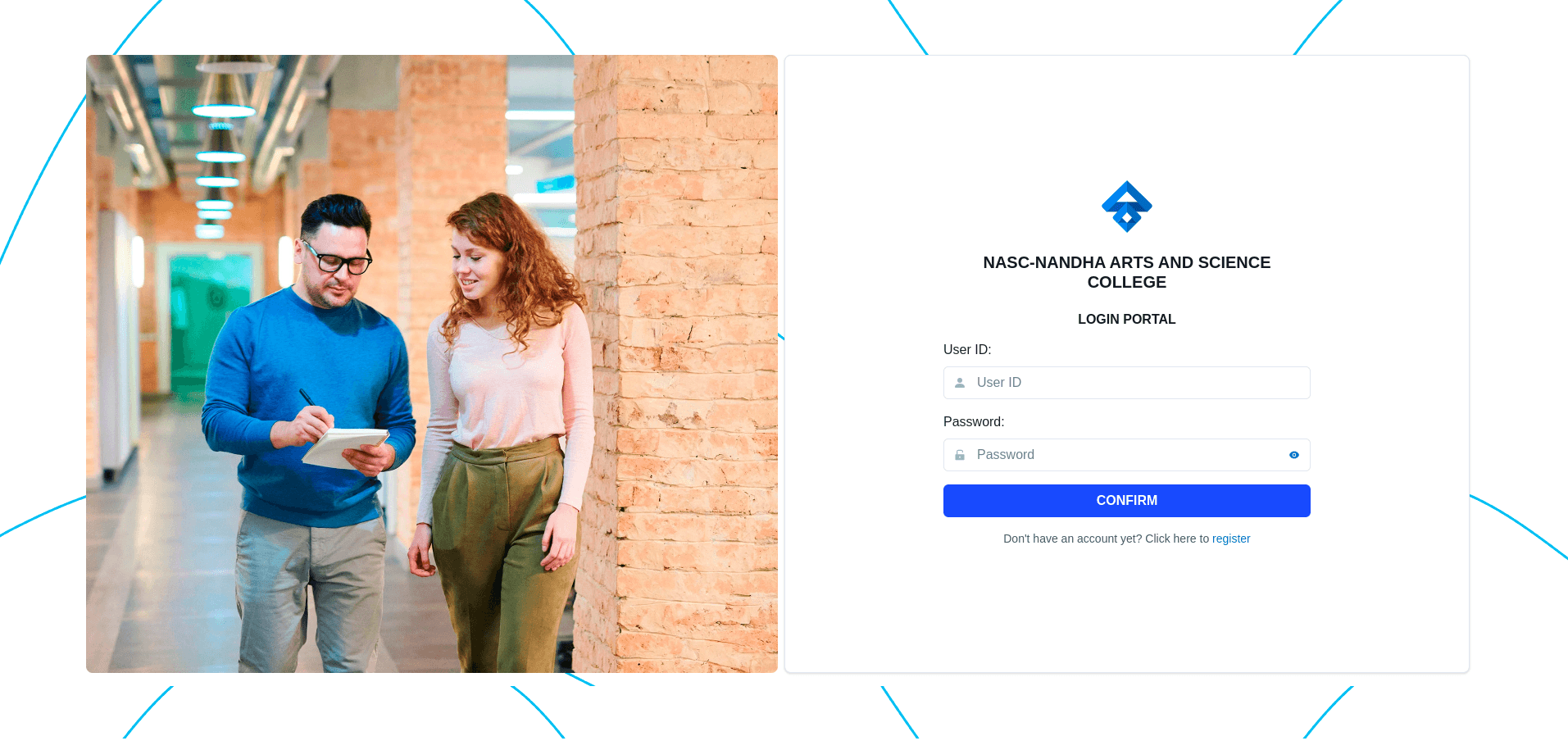 College portal for student data management.